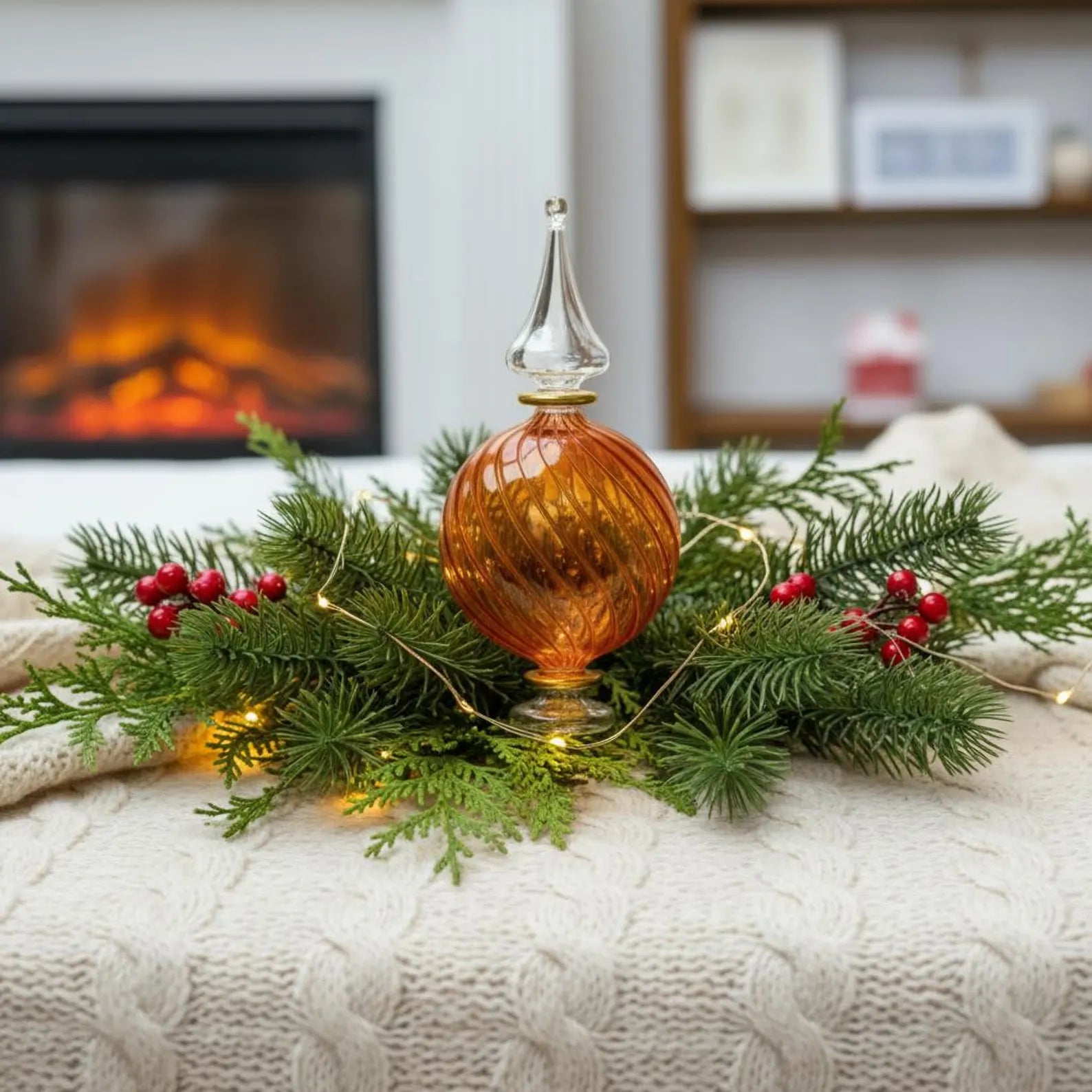 Handmade glass Christmas ornament